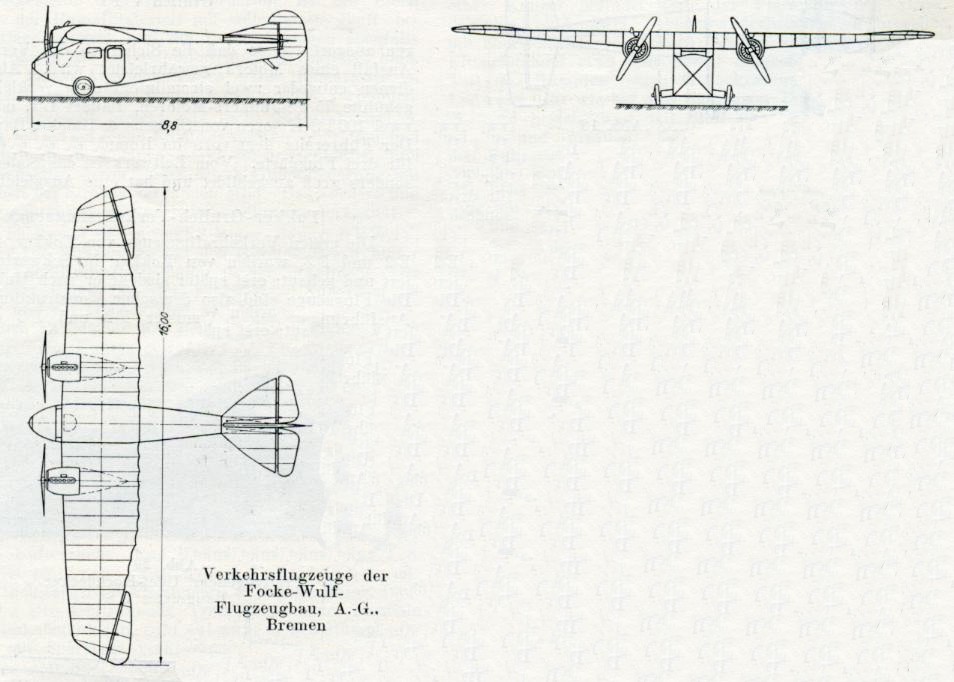 Verkehrs Flugzeug Focke Wulf 003 Verkehrs Flugzeug Focke Wulf 003